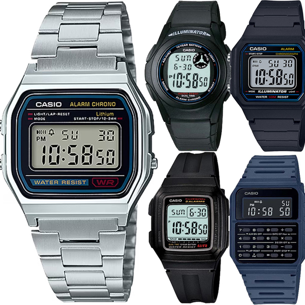 카시오 전자 손목시계 패션 남성여성 커플 군인군용 진동 학생 A158WA-1D 빈티지메탈