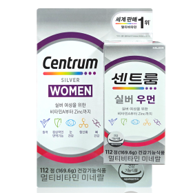 센트룸 실버 포 우먼 종합 멀티 비타민 영양제 112정 비타민B12 대용량