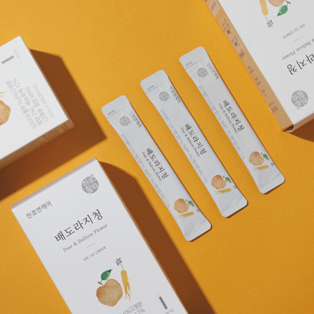 천호엔케어 국산 생 도라지 약도라지 배도라지청 스틱 30포 X 4박스