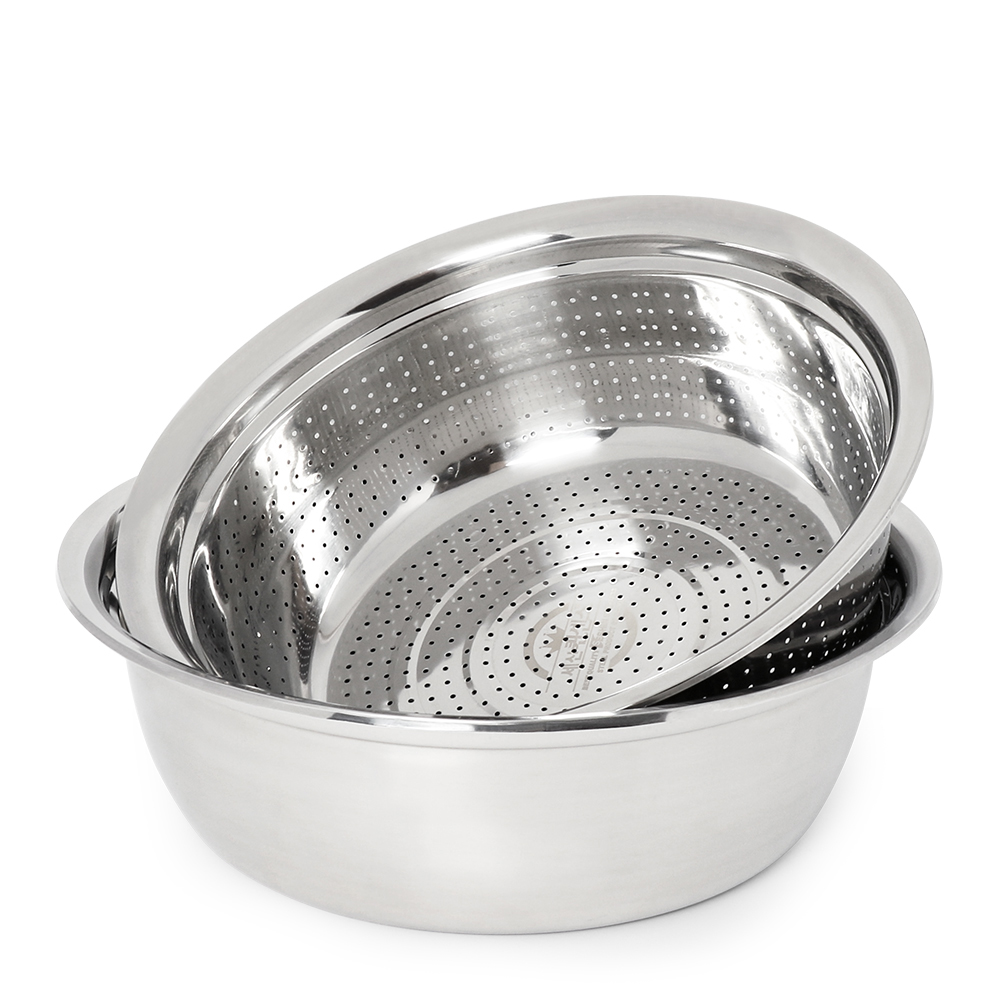 대형 스텐 다라이 2종세트 김장 양푼 믹싱볼 타공 대야 A세트