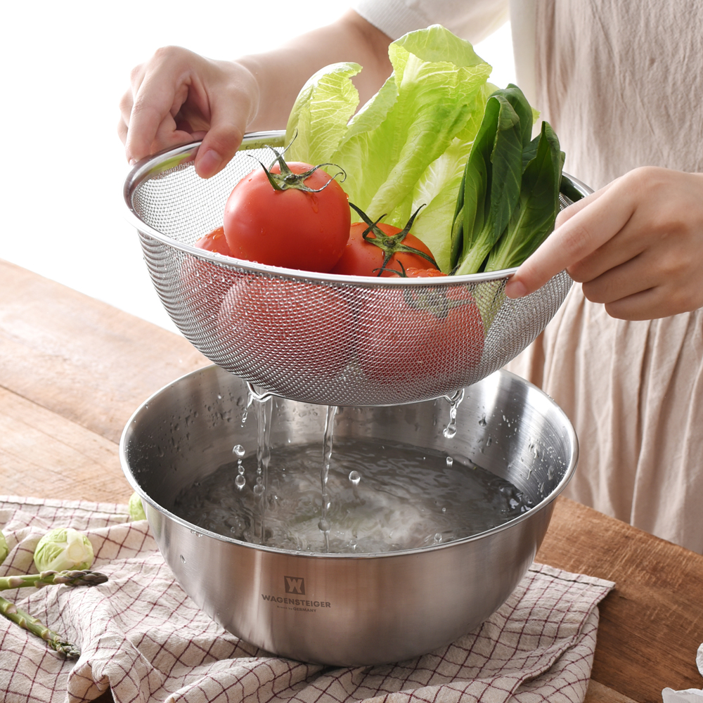 바겐슈타이거 스텐 메쉬앤믹스 22cm / 24cm 메쉬볼+믹싱볼 과일 야채 채망 소쿠리