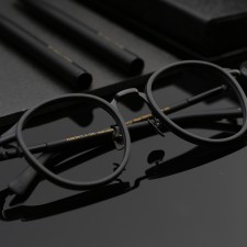 마노모스 안경 조지 블랙에디션 매트블랙 무광 동글이 검정 뿔테안경 여자 남자 블루라이트차단