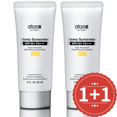 애터미 선크림 베이지 60ml 톤업 눈시림 백탁없는 썬크림 1+1