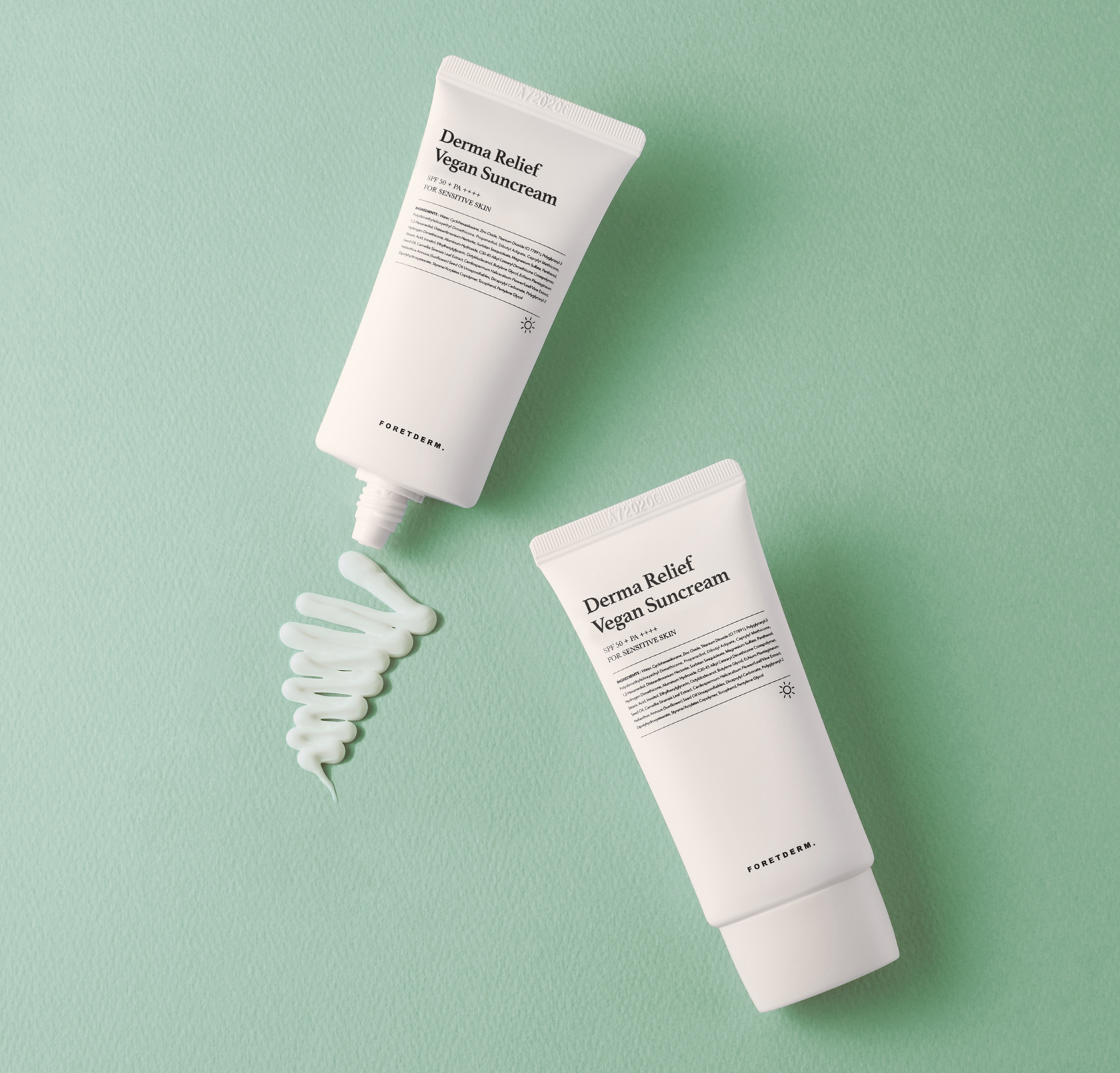 피부과 여드름 선크림 더마 릴리프 무향료 비건 선크림 /  백탁없는 촉촉하고 산뜻한 논코메도제닉 무기자차 선크림 SPF50+ PA++++ 50ml / 무색소