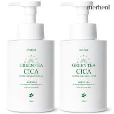 1+1 메르헨트 그린티 시카 버블 클렌징폼 500ml 저자극 세안제 거품 대용량 폼클렌징