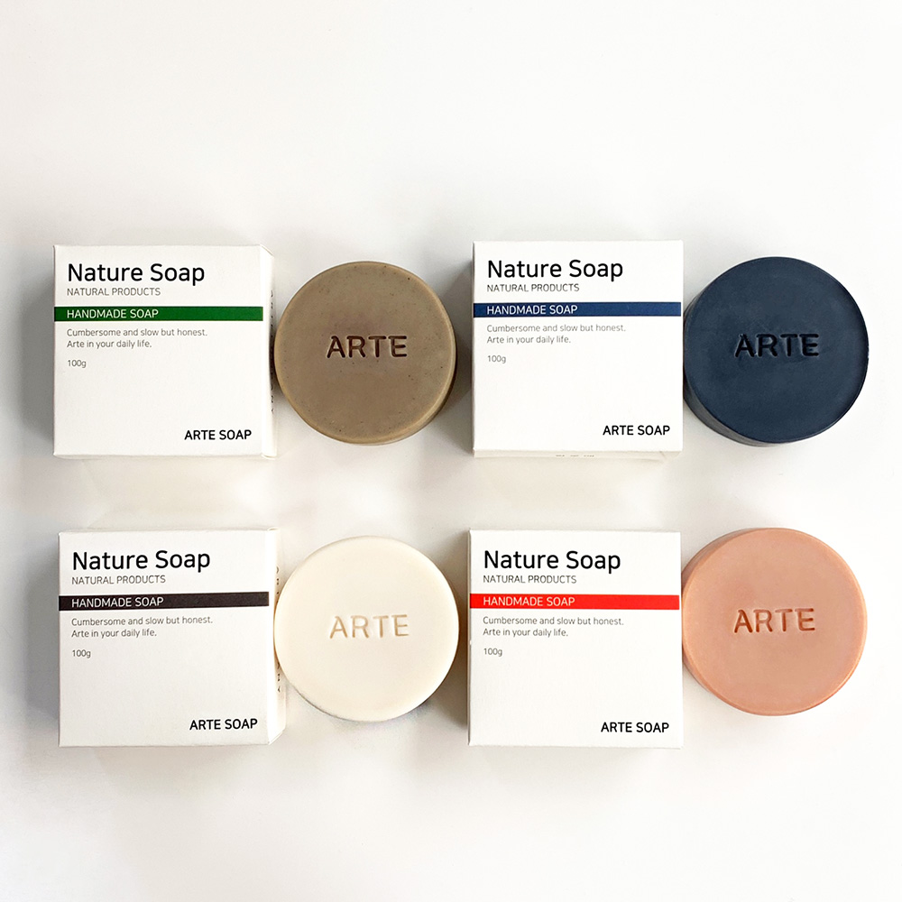 아르떼 천연비누 제로웨이스트 어성초 CP 수제 세수 세안 비누