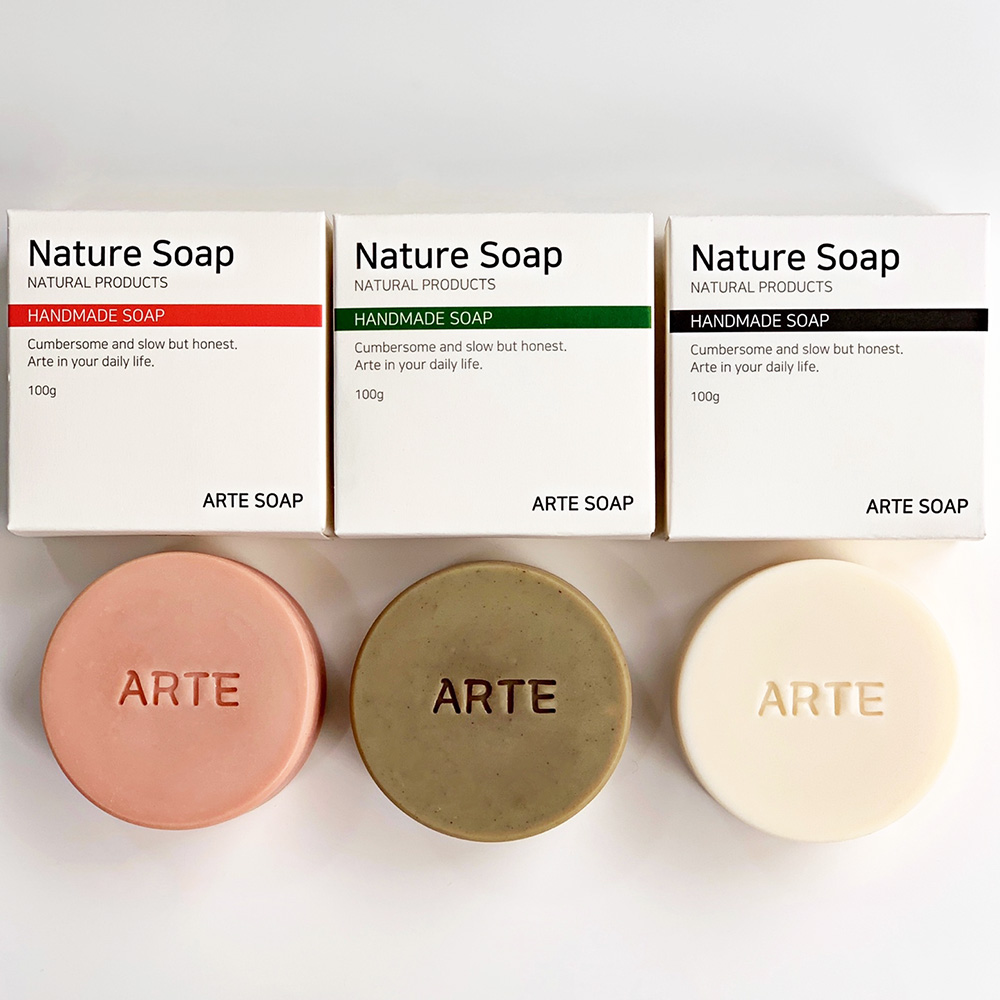아르떼 천연비누 제로웨이스트 어성초 CP 수제 세수 세안 비누