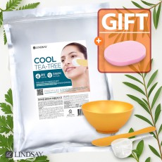 린제이 모델링팩 쿨티트리 1kg 고무팩 도구세트+핑크해면 홈에스테틱 5종세트