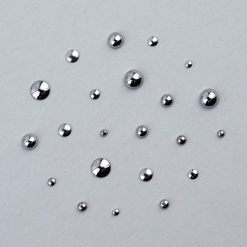메탈 반참 반볼 12세트-2 실버참 네일파츠
