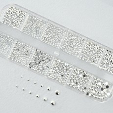 메탈 반참 반볼 12세트-2 실버참 네일파츠