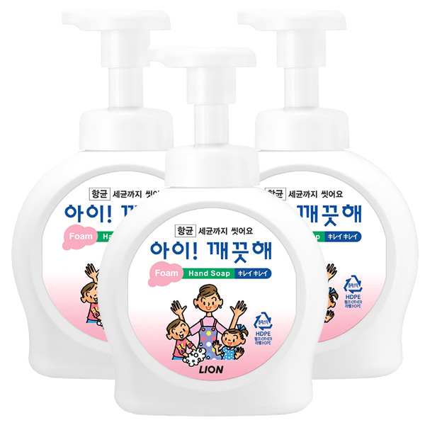 아이깨끗해 핸드워시 대용량 리필 4L+펌프용기 490ml 3개 손세정제