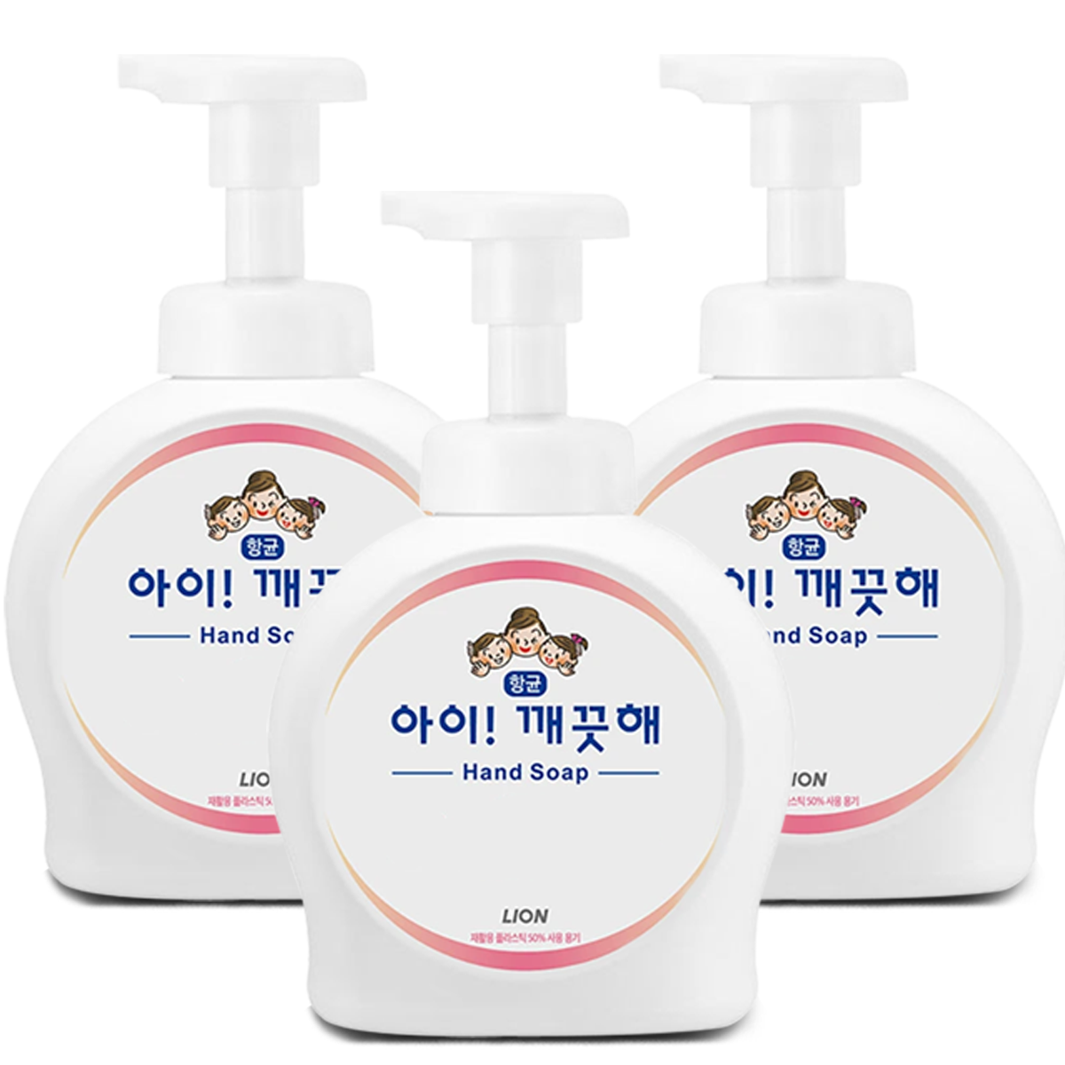 아이깨끗해 리필 대용량 핸드워시 4L+펌프용기490ml3개 거품비누 버블 핸드솝 손세정제