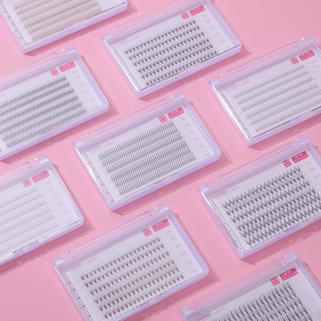 엘스몰 6줄리뉴얼 대용량 가닥속눈썹 V형 아이돌연장부분인조속눈썹