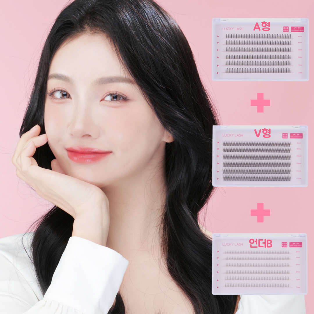 엘스몰 6줄리뉴얼 대용량 가닥속눈썹 V형 아이돌연장부분인조속눈썹