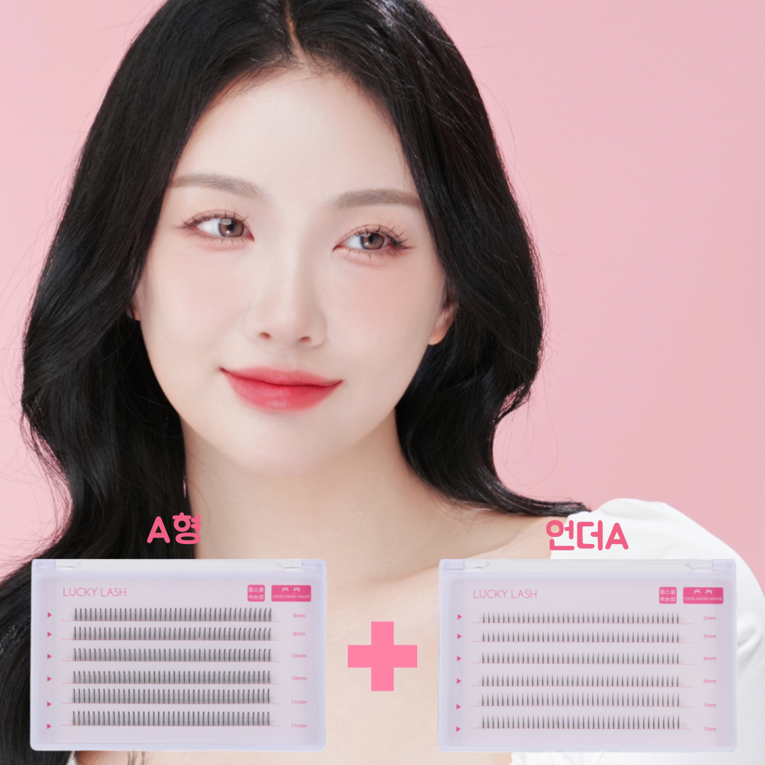 엘스몰 6줄리뉴얼 대용량 가닥속눈썹 V형 아이돌연장부분인조속눈썹