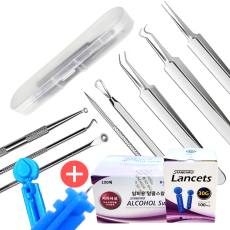 의료용 여드름 압출기 압출바늘 핀셋 얼굴 피지압출기 셀프제거 제거기 비립종 짜는도구