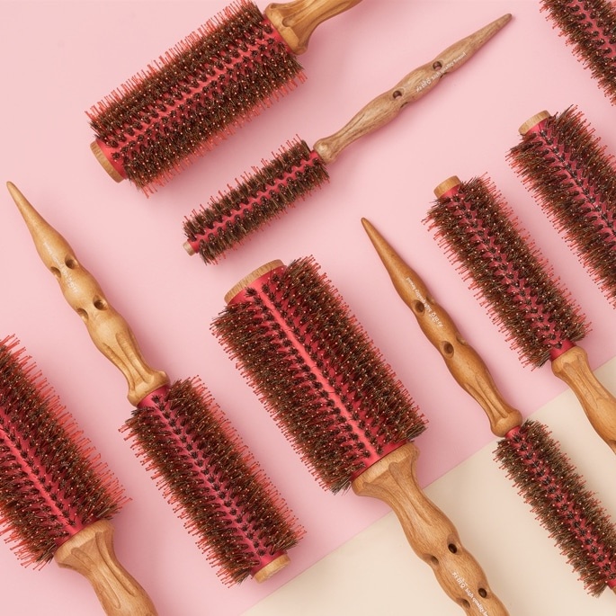 차미오 깡포킹 돈모 열판 드라이 롤브러쉬 뿌리볼륨 롤빗 1호