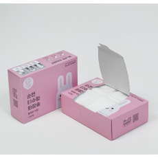 화이트래빗 티슈형 플레인타입 화장솜(100매x5박스) 100%천연순면 국내제조 닦토 DIY스킨팩 토너팩