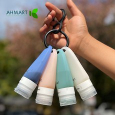 휴대용샴푸통 실리콘공병 여행용소분용기 화장품 수영 튜브 고리 리필 40ml 4개세트