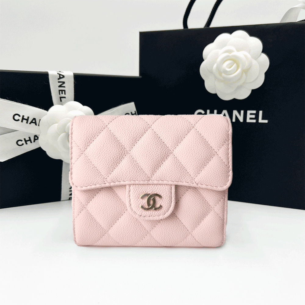 샤넬 반지갑 카드지갑 여성 클래식 캐비어 블랙 금장 은장 국내 AP0231 AP0214