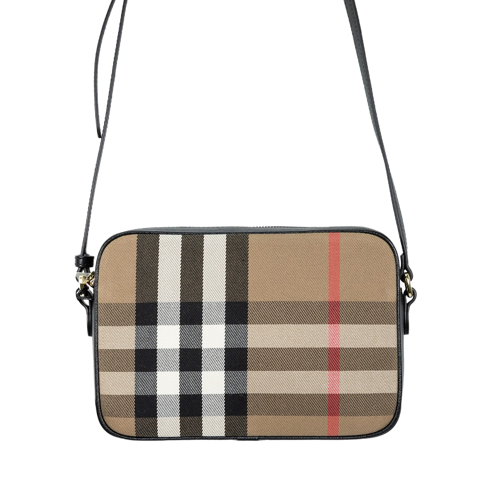 [국내아울렛 제품 당일발송] 버버리 캔버스 레더 체크 카메라백 경량 명품 여성 크로스백