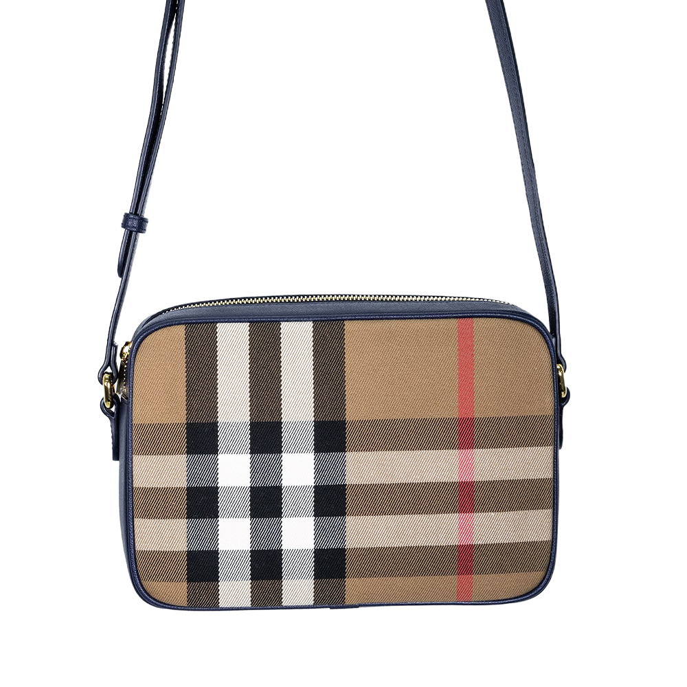 [국내아울렛 제품 당일발송] 버버리 캔버스 레더 체크 카메라백 경량 명품 여성 크로스백