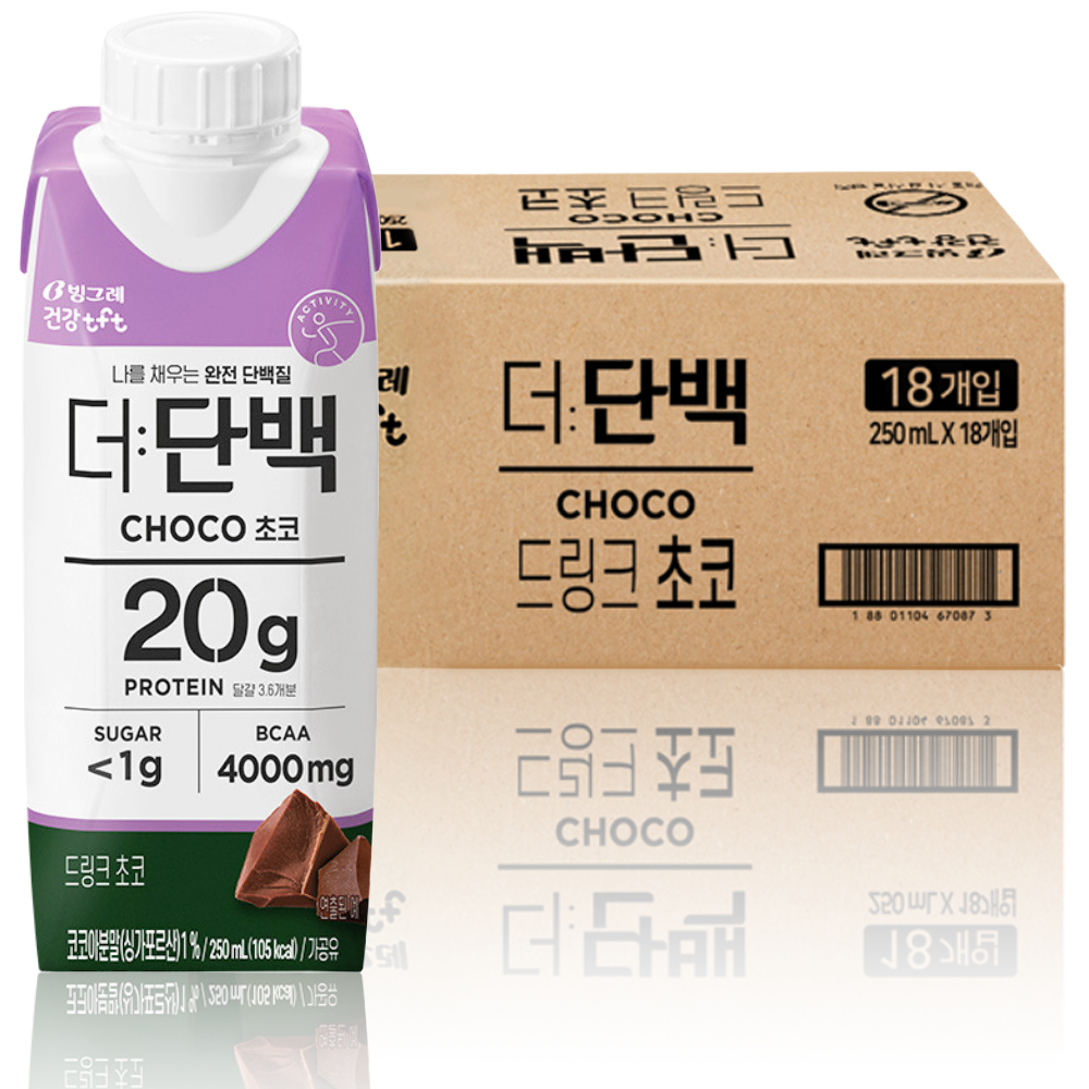 더 단백 드링크 초코6 커피3 카라멜3 딸기3 멜론3 250ml 18개 마시는 단백질 음료