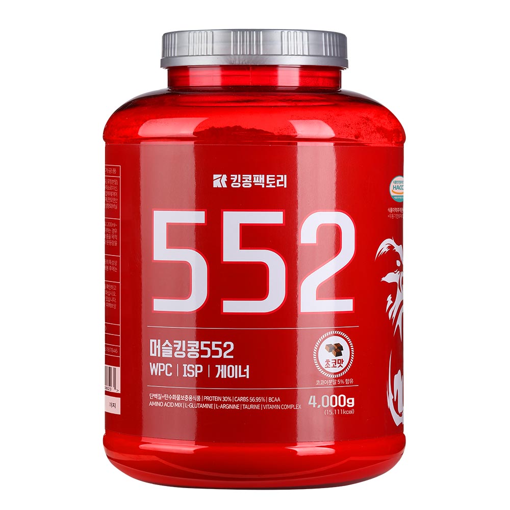 킹콩팩토리 벌크업 게이너 552 초코맛 4kg 단백질 헬스 보충제 탄수화물 근육 체중증가