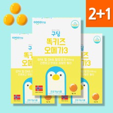 2+1 똑키즈 오메가3 어린이 아기 오메가3+맛보기 젤리 1680mgx30개