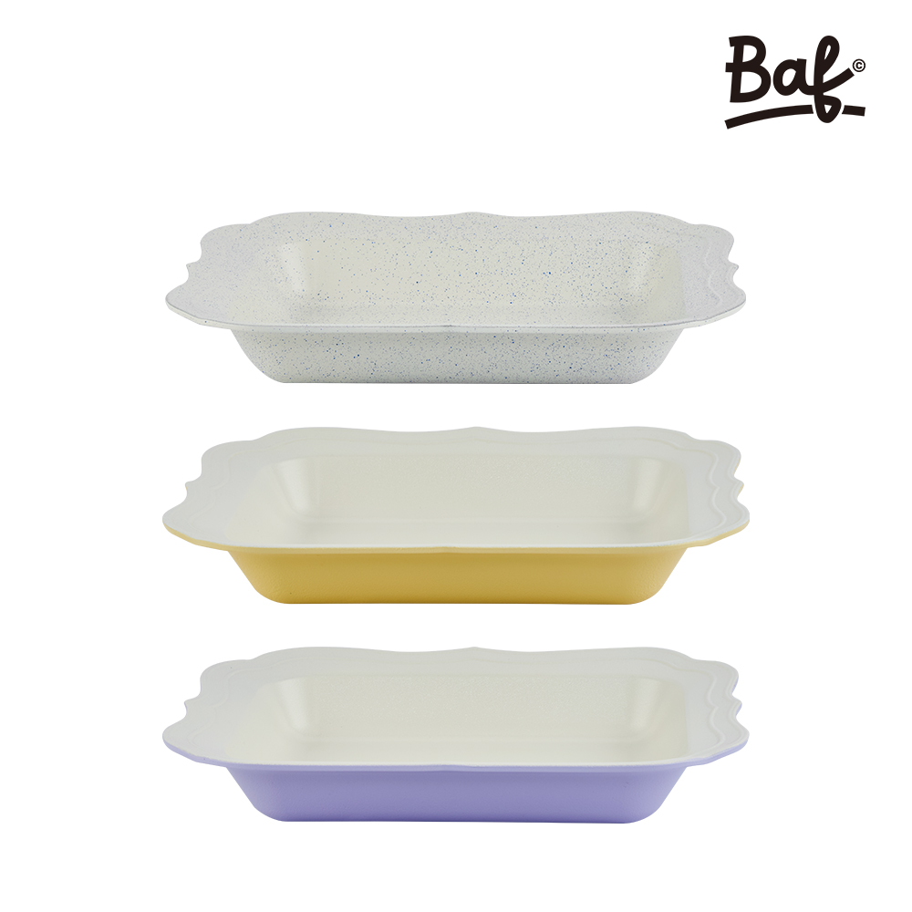 BAF SSOER 콜라보 IH 요리접시 스퀘어 만능 사각 요리팬 세라믹 코팅 프라이팬